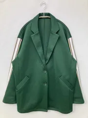 niko and ... ニコアンド テーラードジャケット F グリーン 無地 ライン柄 ミドル丈 フードなし シングル
