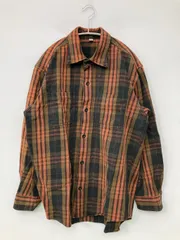 UNIQLO ユニクロ シャツ/ブラウス ブラウン コットン 無地 チェック柄 ミドル丈 長袖 レギュラーカラー