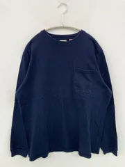 Goodwear グッドウェア Tシャツ/カットソー LARGE ネイビー 無地 ミドル丈 長袖 クルーネック(丸首)