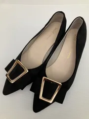 ORiental TRaffic オリエンタルトラフィック パンプス 37 ブラック スエード 無地 ポインテッドトゥ ピンヒール 3.1～5cm ストラップなし