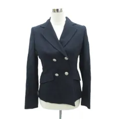 ハナエモリ HANAE MORI PRIMATTIVO テーラードジャケット ミドル丈 ダブルボタン 38 紺 ネイビー /SM25 ■GY58