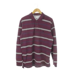 ブルックスブラザーズ BROOKS BROTHERS ポロシャツ XL 紫 パープル 長袖 ボーダー柄 /AO34 ■ECD001