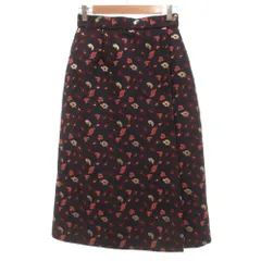 エージーバイアクアガール AG by aquagirl スカート ミモレ ロング ジャガード M 紺 ネイビー 赤 レッド /JS ■ECA001