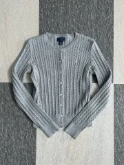 ポロラルフローレン グレー ケーブル ニット カーディガン