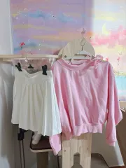 いちごミルク アシンメトリー オフショルダー スウェット