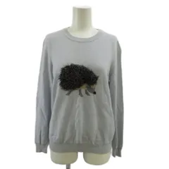 デュアルヴュー DUAL VIEW ニット セーター ウール カシミヤ混 長袖 クルーネック ハリネズミ 42 水色 ライトブルー /XZ ■ECC002