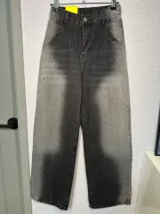 新品) ワイド グラデーション ブラック デニムジーンズ Sサイズ