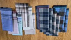 CHECK/ストライプ コットン ハンカチ セット