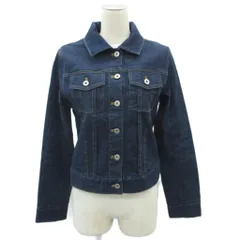 ミッシェルクラン MICHEL KLEIN ジージャン Gジャン デニムジャケット ミドル丈 40 L ステンカラー 紺 /SY1 ■GY58