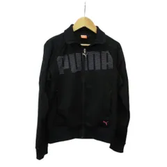 プーマ PUMA トラックジャケット 上着 M 黒 ブラック 長袖 ロゴプリント スタンドカラー スポーツウェア ジャージ /PP ■ECE003