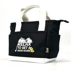 【遊び心を品に変える】　SNOOPY GOLF PEANUT　ミニトートバッグ スヌーピー ゴルフ キャンバス　ブラック