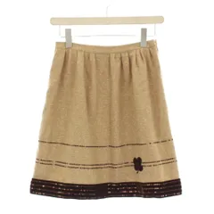 エムズグレイシー M'S GRACY フレアスカート ひざ丈 36 ベージュ /LP ■ECC001