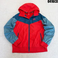 M NIKE ウィンドブレーカー WHO フード ジャケット レッド/ブルー 0416(3)