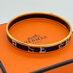 HERMES　エルメス　エマイユ　バングル　フランス製　М刻印 HERMES エルメス エマイユ バングル フランス製 М刻印 - メルカリ