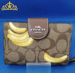 COACH シグネチャー キャンバス ミディアム コーナー ジップ ウォレット レディース 二つ折り財布