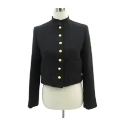 ザラ ZARA ジャケット ミドル丈 上着 S 黒 ブラック スタンドカラー /SM33 ■GY58