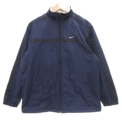 ナイキ NIKE ジャケット L 紺 ネイビー 長袖 スタンドカラー ラインデザイン /ML ■GY58