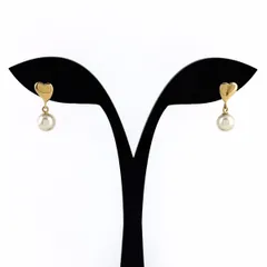 ミキモト MIKIMOTO パール ピアス YG イエローゴールド 真珠 ハート ピアス K18 パール レディース 【中古】のサムネイル