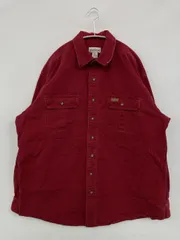 Carhartt カーハート シャツ/ブラウス XL TALL レッド コットン 無地 ワンポイント ブランドロゴ 長袖 レギュラーカラー