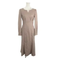 プロポーション ボディドレッシング PROPORTION BODY DRESSING ワンピース XS モカブラウン 長袖 キーネック パール飾り /AO17 ■ECC001