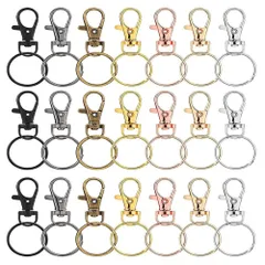 【人気商品】キーリング キーホルダー 回転フック 金具 パーツ 手芸用品 素材 DIY材料 キーホルダー 金具 カラビナ 小型 21個セット