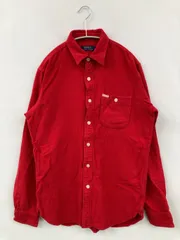 Polo Ralph Lauren ポロラルフローレン シャツ/ブラウス S レッド コットン 無地 ワンポイント ミドル丈 長袖 レギュラーカラー