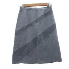 センソユニコ t.b2 フレアスカート ミモレ丈 40 L グレー 切替 /SM18 ■GY58