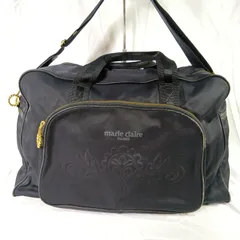 【訳あり】マリクレール ボストンバッグ 黒 2way 旅行 大容量 ナイロン 軽量 marie claire PARIS レディース ジム 合宿 遠足 肩掛け 鞄 角スレ有のサムネイル
