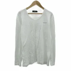 バーバリーブラックレーベル BURBERRY BLACK LABEL Tシャツ カットソー 2 白 ホワイト 無地 ラウンドネック 長袖 /YS38 ■GY58