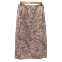 N.Natural Beauty Basic N.ナチュラルビューティーベーシック タイトスカート ラップデザイン XS マルチカラー 抽象柄 ひざ丈 /KR ■ECD001