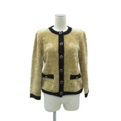 マダムジョコンダ MADAM JOCONDE ノーカラージャケット 上着 ミドル丈 M ベージュ /SM25 ■ECD001