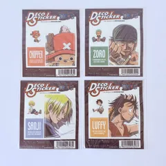ONE PIECE エコステッカー DECO STICKER FOR DECORATION ルフィ ゾロ サンジ チョッパー 4種セット