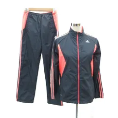 アディダス adidas スポーツウエア セットアップ 上下 ジャージ ジャケット ミドル丈 スタンドカラー スリーストライプ パンツ ロング丈 L 黒 ブラック /SM3 ■GY58