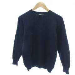 ジェイクルー J.CREW 美品 ニット セーター XS 紺 ネイビー ケーブルニット クルーネック ローゲージ 51-1-64-26 /HW ■ECB001