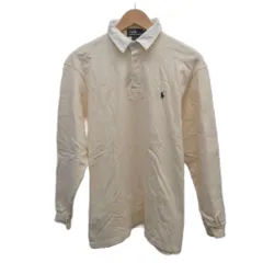 ポロ ラルフローレン POLO RALPH LAUREN ポロシャツ ラガーシャツ 長袖 綿 M アイボリー トップス /PP ■GY58
