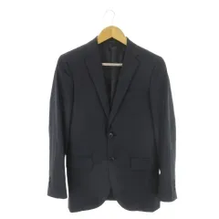 グリーンレーベルリラクシング ユナイテッドアローズ green label relaxing テーラードジャケット 背抜き ストライプ 紺 ネイビー /CK13 ■ECA002