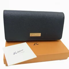 ◇Kitamura 2つ折り  長財布 小銭入れあり ダークネイビー 牛革 Ｋマーク キタムラ 天然素材 箱付き