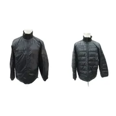 ユニクロ UNIQLO ダウンジャケット 上着 ミドル丈 XL リバーシブル 黒 ブラック スタンドカラー ナイロン 315-070020 /SM12 ■GY58