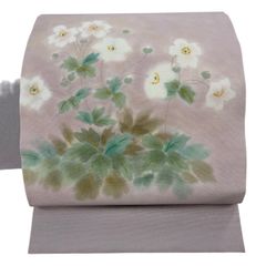 名古屋帯 絹 夏帯 夏物 絽 染め 白 紫 グレー 花柄 和装 - メルカリ