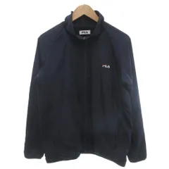 フィラ FILA 美品 ジャケット フルジップ L 紺 ネイビー スタンドカラー ロゴ /NL ■GY58