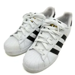 アディダスオリジナルス スニーカー C77153  スーパースター シューズ 靴 白黒 レディース 24.5サイズ ホワイト adidas Originals 【中古】