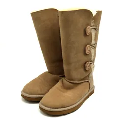 アグ クラシック トール ベイリーボタン ムートンブーツ シューズ ボア 靴 レディース 23サイズ ベージュ UGG 【中古】