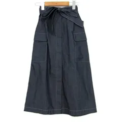 インディヴィ ロングスカート デニム調 ブランド ボトムス レディース 5サイズ ネイビー INDIVI 【中古】