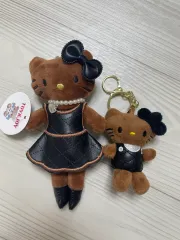 新品)HELLO KITTY ブラウン キティ ロング&ミニ キーホルダー 2種 セット