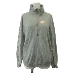 ナイキ NIKE カットソー XS グレー 長袖 スタンドカラー ハーフジップ /MD ■ECE003