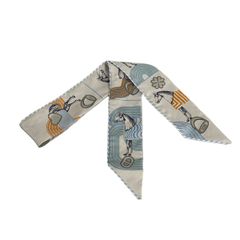 美品 エルメス ツイリー ガルド ローブ ポップ スカーフ ホワイト 箱