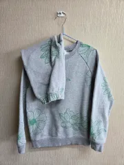 グレー 花柄 スウェット 上下セット L