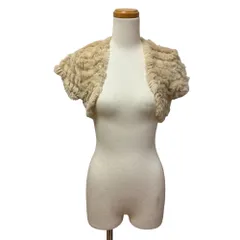 イマージュ iMAGE ショート丈 カーディガン ボレロ ラビットファー F 生成 アイボリー 533007 /MZ