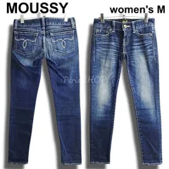moussy　マウジー　スキニー　W25（約72cm　W28相当）　デニムパンツ　ストレッチ　ホワイトステッチ　ダークインディゴ　ジーンズ　レディース