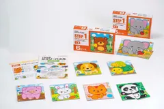 【特価商品】くもん出版(KUMON PUBLISHING) くもんのジグソーパズル STEP1 どうぶついっぱい 知育玩具 子供ジグソー 2ピース・3ピース・4ピース・6ピース 1.5歳以上 JP-14 KUMON